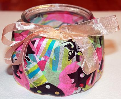 decoupage tealight candle holder