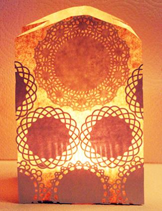 How To Make Tealight Candle Holders From Paper Bags Lovetoknow Lace Paper Bag Candle Holder