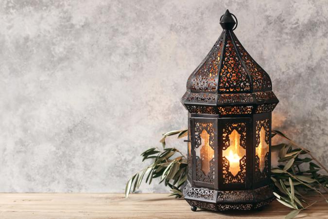 Black ornamental Moroccan, Arabic lantern