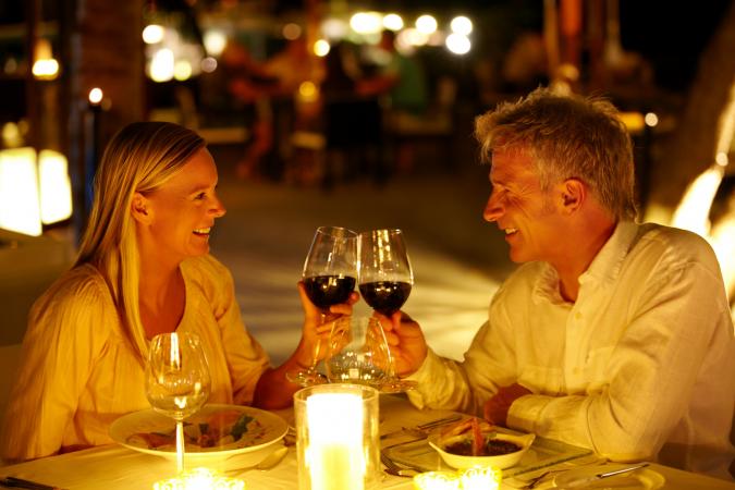 Romantic candlelight dinner