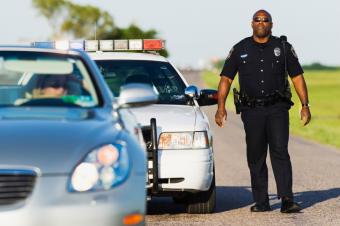 Police stopping reckless driver