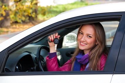 Woman in car
