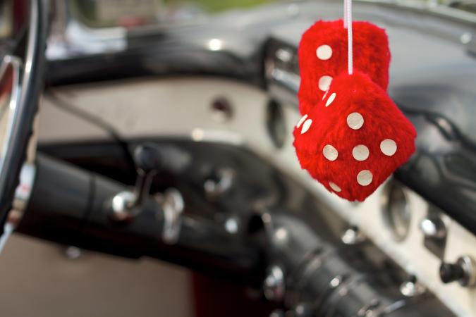 red fuzzy dice
