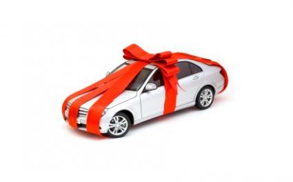 car with bow