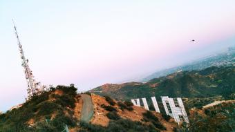 Low Angle View Of Communications Tower On Mountain