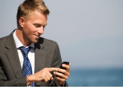 Businessman using his smartphone
