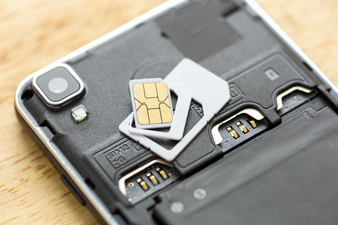 SIM card on smart phone