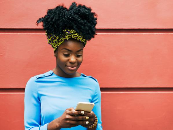 Woman using cell phone