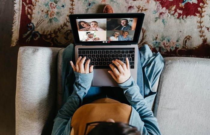 Woman Using Houseparty App