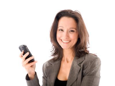 Woman with BlackBerry phone