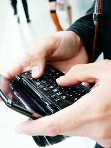 Man using smartphone