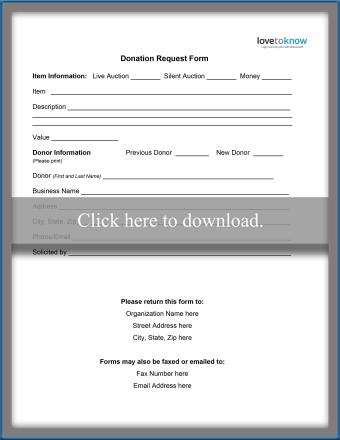 Simple Nonprofit Donation Request Form Templates LoveToKnow