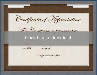 Brown free certificate of appreciation