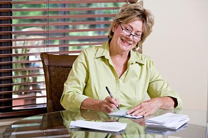 Woman making a donation