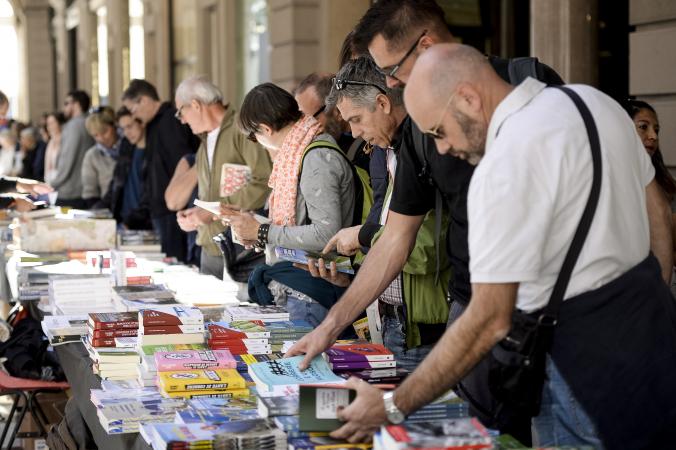 People attending book fair