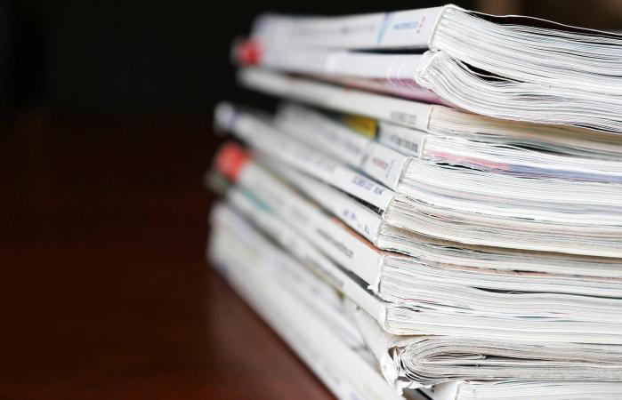 Stack of magazines