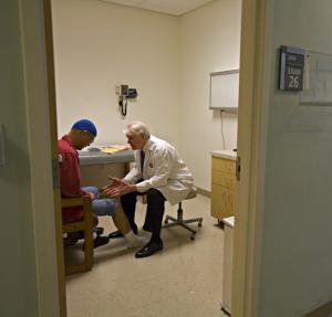Dr. Vangsness with patient