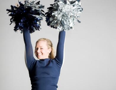 Cheerleader in blue