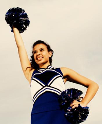 Cheerleader on field
