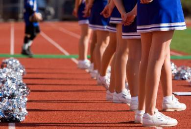 Row of cheerleaders