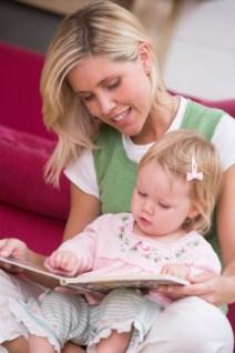 mom reading with toddler