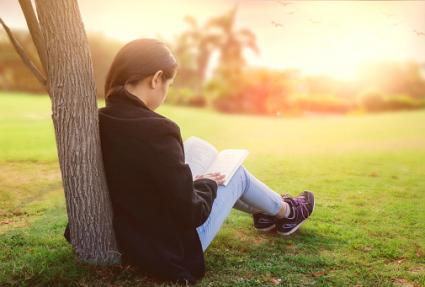 Girl reading a book