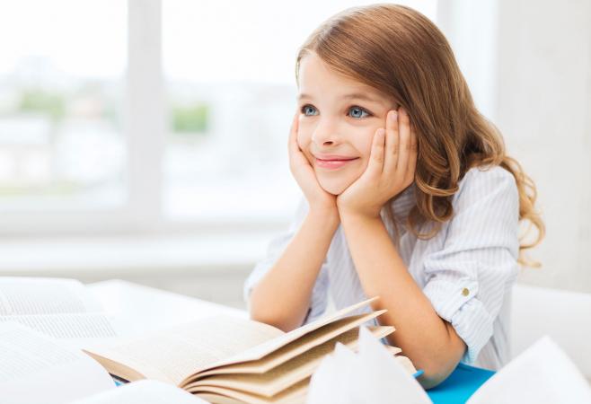 Girl reading a book