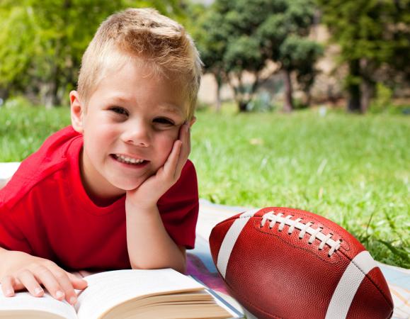 little boy reading
