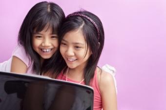 child reading online
