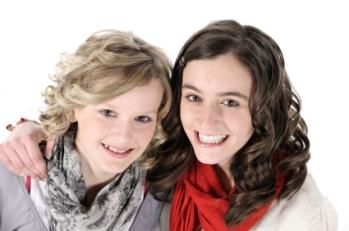 two happy young girls