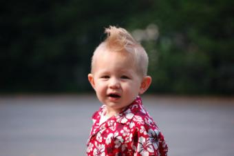 Boy in Hawaiian shirt