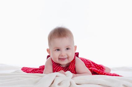 red cotton baby dress