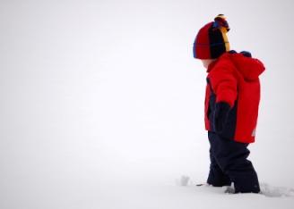 Little boy in the snow