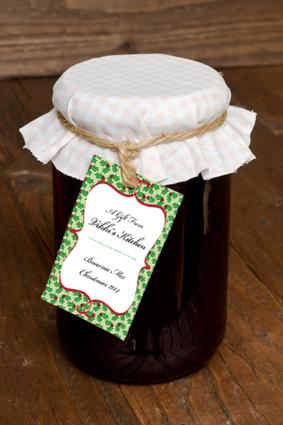 jar with Christmas gift tag