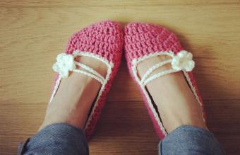 crocheted slippers