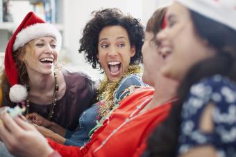 People enjoying Christmas party