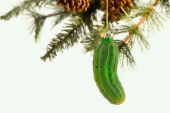 Pickle Ornament on Christmas tree