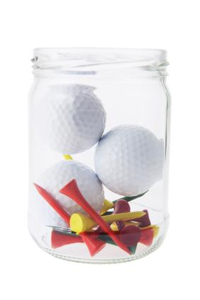 golf accessories in a jar