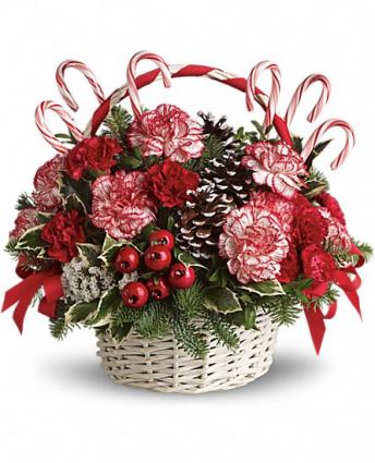 Candy Cane Christmas bouquet by Teleflora | Photo courtesy Teleflora