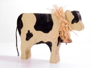 Cow decoration with a bow