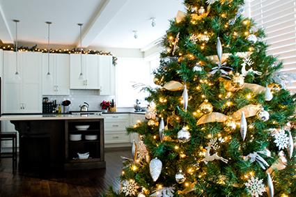 Silver and gold Christmas tree