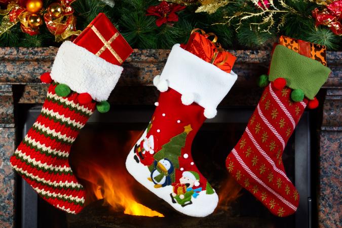 Stockings with gifts