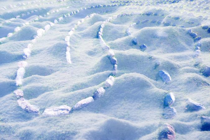 snowy rock maze