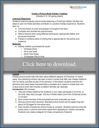 Picture Holiday Book Lesson Plan