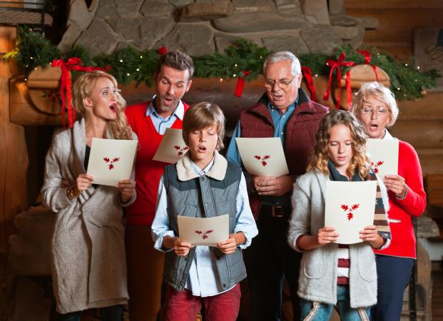 Family singing carols