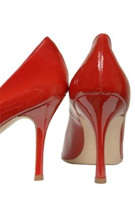 High heel patent leather shoes