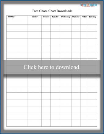 Basic Blank Weekly Chore Chart