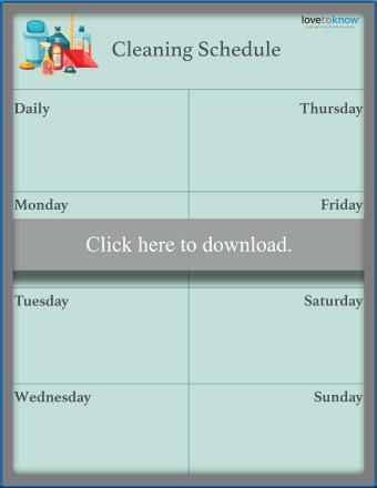 Blank Cleaning Schedule Printable