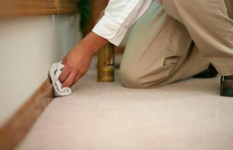 cleaning the baseboard of a home