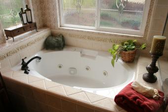 jetted tub in bathroom